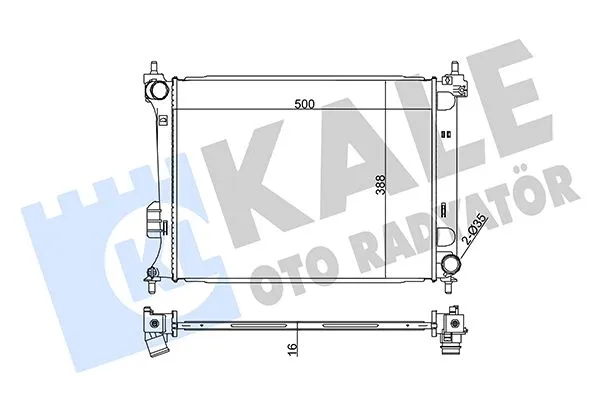 Su Radyatörü  Hyundai i20 (PB)(01.2009->)  KALE 358600