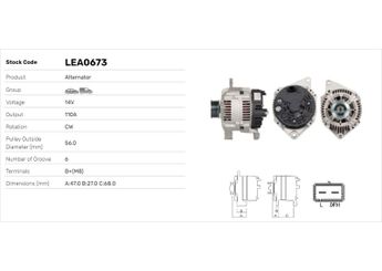 Alternatör  LUCAS ELEKTRIK LEA0673  LEA0673 7700105539 7711134267