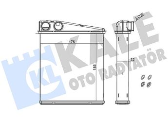 Kalorifer Radyatörü  KALE 346455  1K0819031 1K0.819.031 1K0819031A 1K0.819.031 A 1K0819031B 1K0.819.031 B 1K0819031D 1K0.819.031 D 1K0819031E