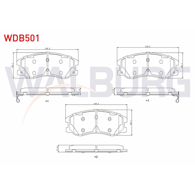 Fren Disk Balata Ön Chevrolet Captiva (2006->)  WALBURG WDB501