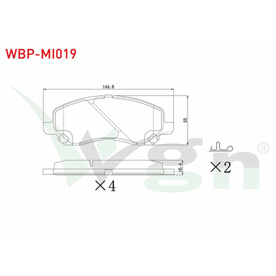 Fren Disk Balata Ön Mitsubishi ASX (GA0W)(2010->)  WGN WBP-MI019