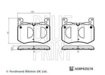 Fren Disk Balata Ön BLUE PRINT ADBP420218  LR119717 LR134709 T4A32804 T4A34066 T4A 32804 T4A 34066