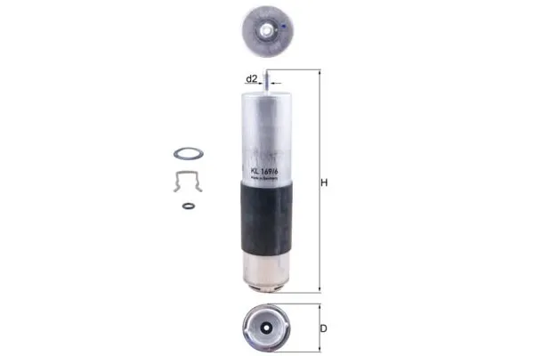 Yakıt Filtresi  Mercedes C -Serisi Estate (BM 205)(09.2014->)  MAHLE KL 169/6D