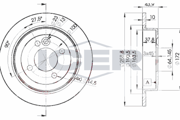 Fren Disk Ayna Arka Sağ ve Sol MINI Mini (R50,R53)(2001->)  AYD 51407
