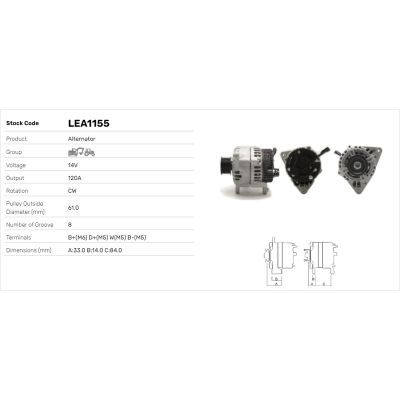 Alternatör  LUCAS ELEKTRIK LEA1155