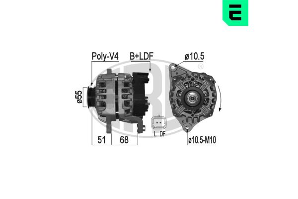 Alternatör  Nissan Note (E11E)(01.2006->)  ERA 209143A