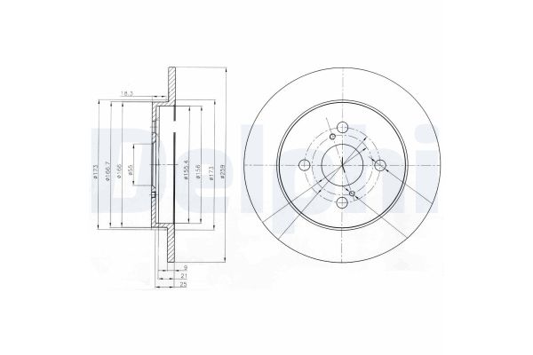 Fren Disk Ayna Arka Sağ ve Sol Toyota Yaris (KSP9/SCP9/NLP9)(2009->)  DELPHI BG4055