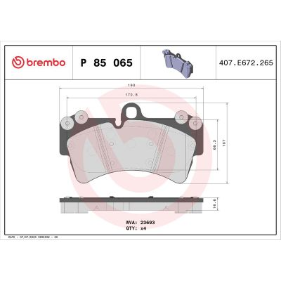 Fren Disk Balata Ön BREMBO P 85 065