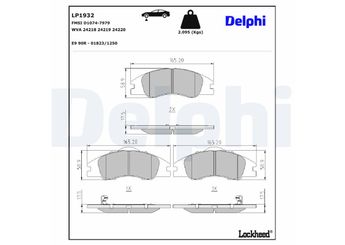 Fren Disk Balata Ön DELPHI LP1932  LP1932 581011MA00 58101-1MA00 581012FA10 58101-2FA10 581012FA20 58101-2FA20 581012FA21 58101-2FA21 581011MA01