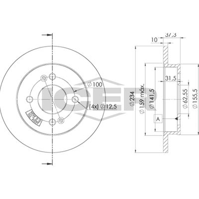 Fren Disk Ayna Arka Sağ ve Sol Hyundai i10 (PA)(09.2007->)  AYD 50201