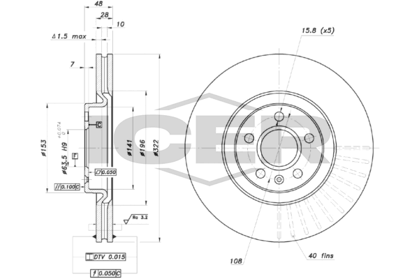 Fren Disk Ayna Ön Sağ ve Sol Volvo V90 Cross Country (10.2016->)  OPTIMUM 31665446