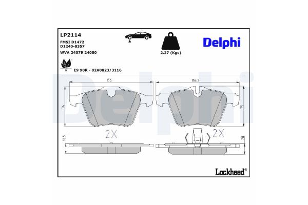 Fren Disk Balata Ön Jaguar F-Type Cabriolet (2013->)  DELPHI LP2114