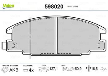 Fren Disk Balata Ön VALEO 598020  1605825 1605916 1605931 94483220 97114300