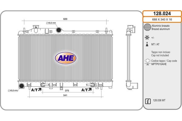 Su Radyatörü  Subaru Impreza (G12)(2007->)  MAHLE CR 2233 000S