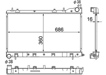 Su Radyatörü  MAHLE CR 1875 000S  1330S3 45111SA000 45111SA001 45111SA080 45111SA081 45111SA090 45111SA091 45111SA141 45111SA151 45119SA000 45119-SA000 45119SA020 45119SA030 X4511SA081 X4511SA091 X4511SA141 X4511SA151