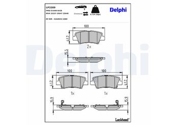 Fren Disk Balata Arka DELPHI LP3309  LP3309 1014029389 4050008500 58302D3A00 58302F6A50 58302G8A50 48413350D0