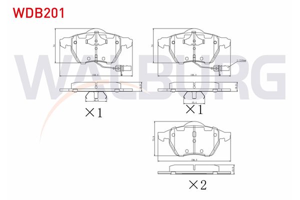 Fren Disk Balata Ön Audi A6 Sedan (C4)(06.1994->)  WALBURG WDB201