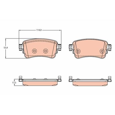 Fren Disk Balata Arka Citroen Jumpy Combi (06.2016->)  TRW GDB2166