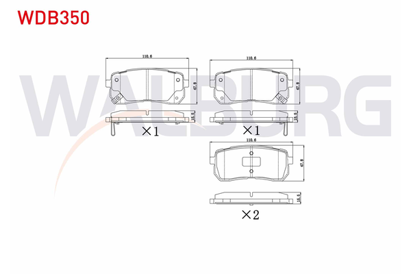Fren Disk Balata Arka Kia Carnival III (2007->)  WALBURG WDB350