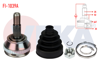 Aks Kafası Ön Dış Sağ veya Sol VEKA FI-1039A  60605055 60811033 7627971 7646402 7652958 7656949 7688157 7692993 7750300 82486230 71781848 765 6949 768 8157