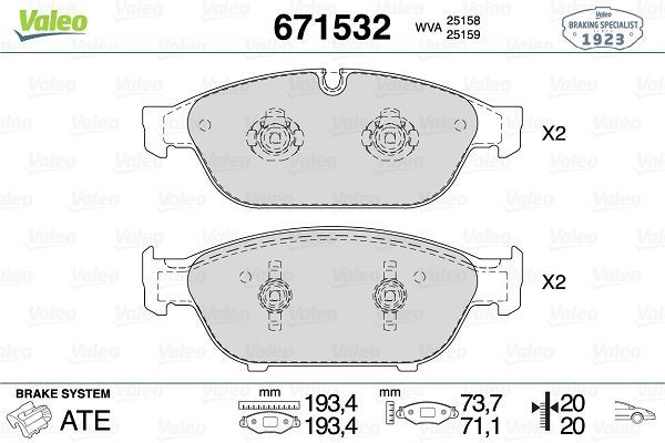 Fren Disk Balata Ön VALEO 671532