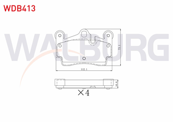 Fren Disk Balata Arka WALBURG WDB413  