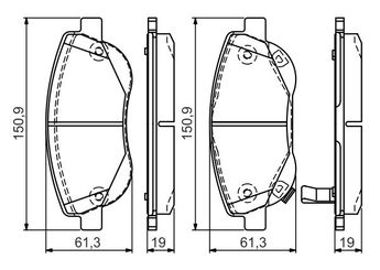 Fren Disk Balata Ön BOSCH 0 986 TB3 150  