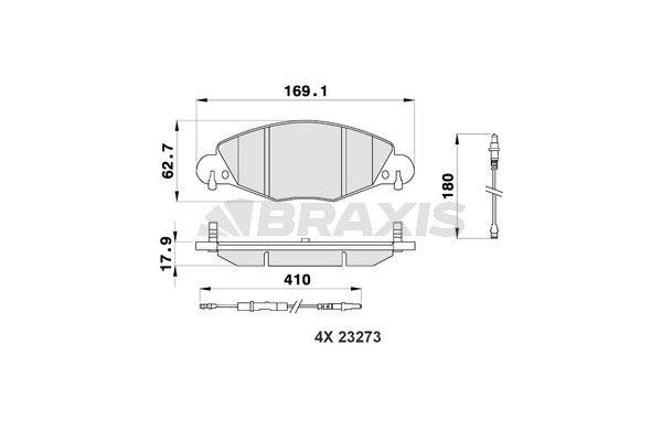 Fren Disk Balata Ön Citroen C5 5 Kapı (03.2001->)  BRAXIS AB0188