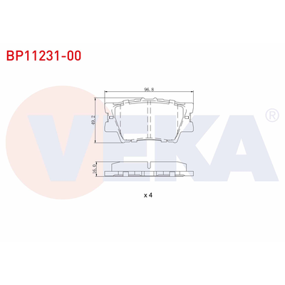 Fren Disk Balata Arka Toyota Camry (XV40)(2007->)  VEKA BP11231-00