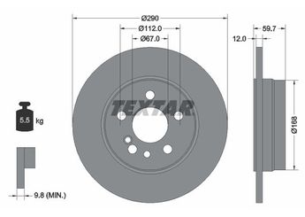 Fren Disk Ayna Arka Sağ ve Sol TEXTAR 92056900  A1404230612 1404230612 A140423061264