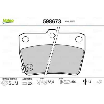 Fren Disk Balata Arka Toyota RAV4 (A2)(2000->)  VALEO 598673