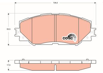 Fren Disk Balata Ön TRW GDB3425  446512610 446542160 04465-42160 4465YZZDR 04465-YZZDR PV565H 446542200 04465-42200 446502220 04465-02220 0446512610 446502400 446502240 04465-02240 04465-02400 04465-12610 446502310 04465-02310 44650R010 04465-0R010