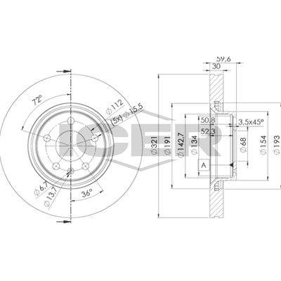 Fren Disk Ayna Ön Sağ ve Sol Audi A6 Allroad Quattro (4FH)(10.2008->)  MAHER 03606