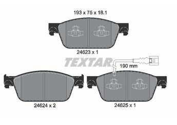 Fren Disk Balata Ön TEXTAR 2462301  7E0698151 7E0698151D 7E0698151C 7E0698151B