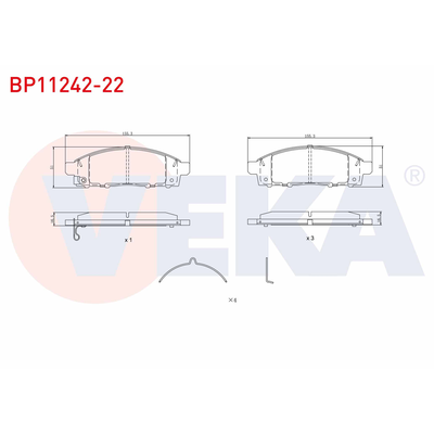Fren Disk Balata Ön Mitsubishi L200 (KK0/KL0)(2015->)  VEKA BP11242-22