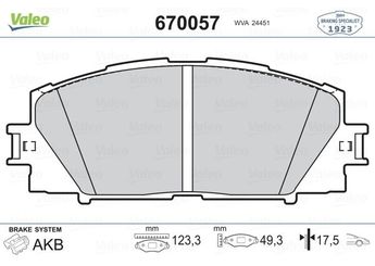Fren Disk Balata Ön VALEO 670057  446512640 0446512640