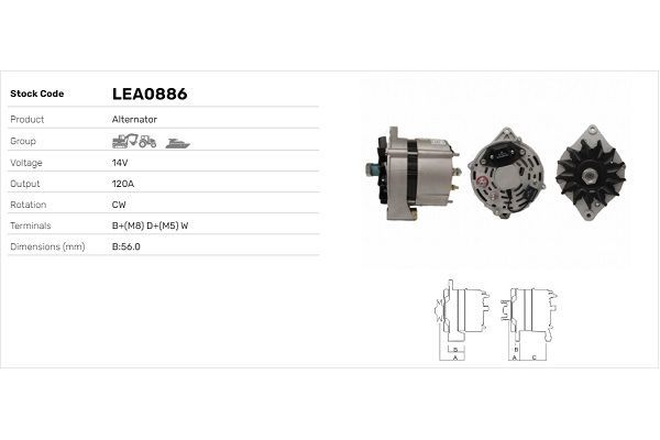 Alternatör  LUCAS ELEKTRIK LEA0886
