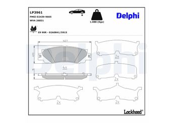 Fren Disk Balata Arka DELPHI LP3961  446657010 0446657010 446660190 0446660190 446660191 0446660191