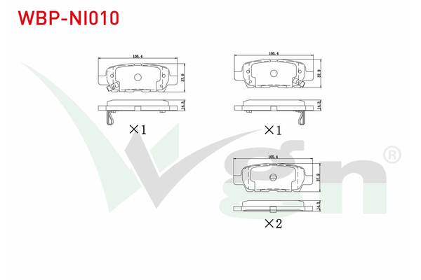 Fren Disk Balata Arka Nissan Murano (Z51)(06.2008->)  WGN WBP-NI010
