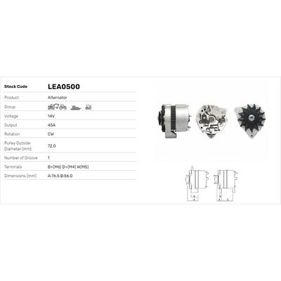 Alternatör  LUCAS ELEKTRIK LEA0500