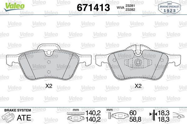 Fren Disk Balata Ön MINI Cabrio (R52)(2004->)  VALEO 671413