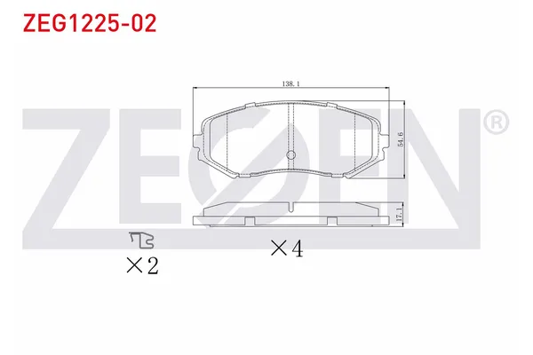 Fren Disk Balata Ön Suzuki Vitara (SE/SF/ET)(1988->)  ZEGEN ZEG1225-02