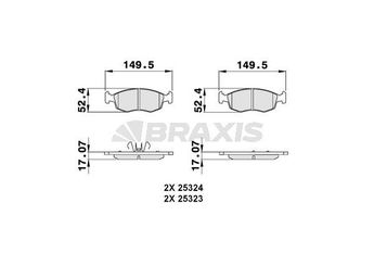 Fren Disk Balata Ön BRAXIS AB0135  77366212 77366378 77366274 77365927 77365945