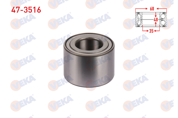 Teker Rulmanı Arka Sağ veya Sol Opel Vivaro (2001->)  VEKA 47-3516