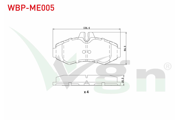 Fren Disk Balata Ön Mercedes V -Sınıfı (638)  WGN WBP-ME005