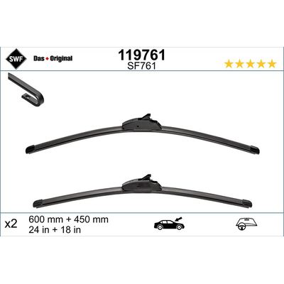 Silecek Süpürgesi Ön  600/450 mm - 24/18 inç SWF 119761