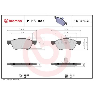 Fren Disk Balata Ön BREMBO P 56 037