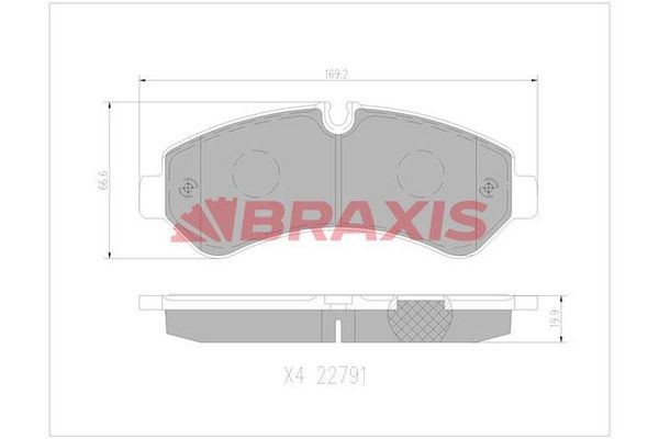 Fren Disk Balata Arka Mercedes Sprinter III P.Van RWD/AWD (907)(02.2018->)  BRAXIS AA0755