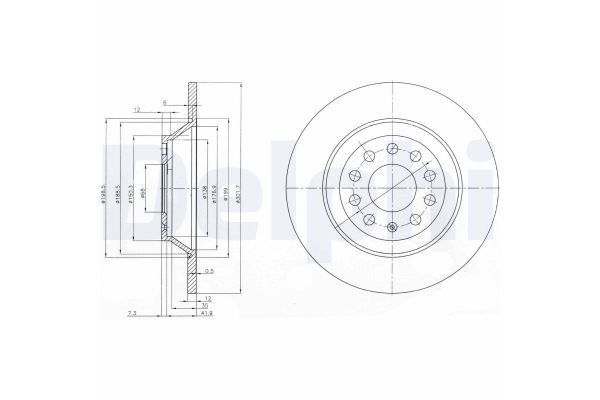 Fren Disk Ayna Arka Sağ ve Sol Audi A6 Sedan (4F2)(03.2004->)  DELPHI BG3956