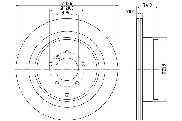 Fren Disk Ayna Arka Sağ ve Sol Land Rover Range Rover (LM)(01.2002->)  HELLA 8DD 355 115-291